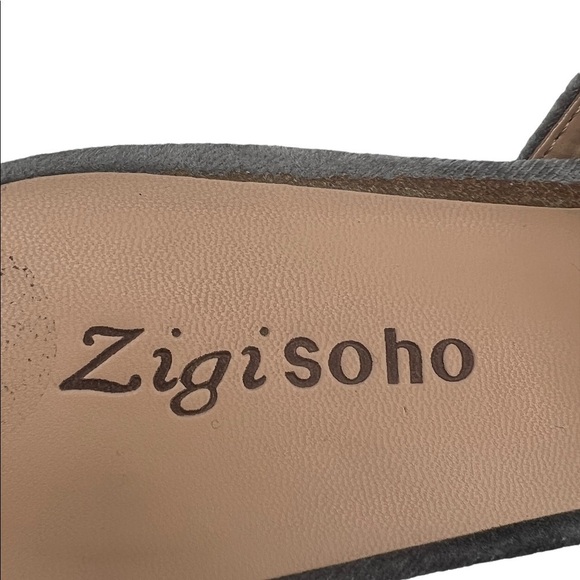 Zigi Soho Gray Carlyne Velvet Bow Mule Pointed Toe Slides Size 7 Women’s - Picture 2 of 9